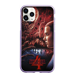 Чехол iPhone 11 Pro матовый Vecna vs Eleven Stranger Things 4, цвет: 3D-светло-сиреневый