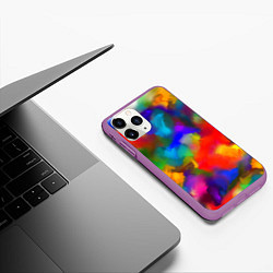 Чехол iPhone 11 Pro матовый Палитра художника, цвет: 3D-фиолетовый — фото 2