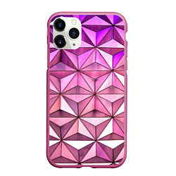 Чехол iPhone 11 Pro матовый Треугольная стена, цвет: 3D-малиновый
