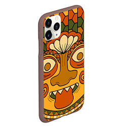 Чехол iPhone 11 Pro матовый Polynesian tiki TRICKY, цвет: 3D-коричневый — фото 2