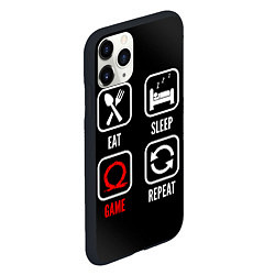 Чехол iPhone 11 Pro матовый Eat, Sleep, God of War, Repeat, цвет: 3D-черный — фото 2