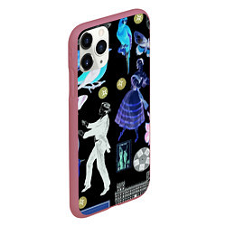 Чехол iPhone 11 Pro матовый Underground pattern Fashion 2077, цвет: 3D-малиновый — фото 2