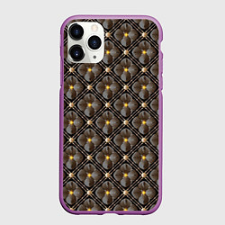 Чехол iPhone 11 Pro матовый Объемные цветы 3D паттерн, цвет: 3D-фиолетовый