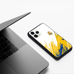 Чехол iPhone 11 Pro матовый Real madrid краска, цвет: 3D-черный — фото 2