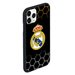 Чехол iPhone 11 Pro матовый Real madrid соты, цвет: 3D-черный — фото 2