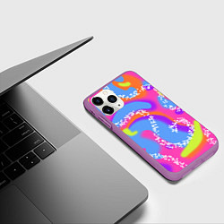 Чехол iPhone 11 Pro матовый Барби и Кен паттерн костюм, цвет: 3D-фиолетовый — фото 2