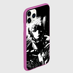 Чехол iPhone 11 Pro матовый METAL GEAR RISING - ЧБ ГЕРОЙ, цвет: 3D-фиолетовый — фото 2