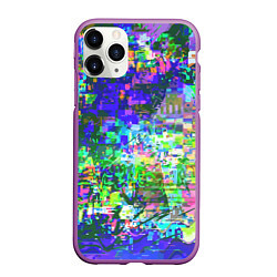 Чехол iPhone 11 Pro матовый Красочный авангардный глитч Экспрессия, цвет: 3D-фиолетовый