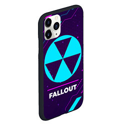 Чехол iPhone 11 Pro матовый Символ Fallout в неоновых цветах на темном фоне, цвет: 3D-черный — фото 2