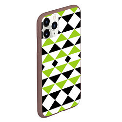 Чехол iPhone 11 Pro матовый Geometric shapes triangles треугольники, цвет: 3D-коричневый — фото 2