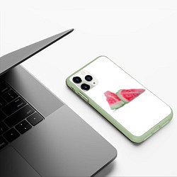Чехол iPhone 11 Pro матовый Дольки арбуза, цвет: 3D-салатовый — фото 2