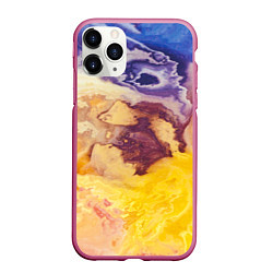 Чехол iPhone 11 Pro матовый Тайфун Красок, цвет: 3D-малиновый