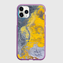 Чехол iPhone 11 Pro матовый Извержение Красок, цвет: 3D-фиолетовый