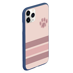 Чехол iPhone 11 Pro матовый Коричневые полосы на кремовом фоне stripes cream c, цвет: 3D-тёмно-синий — фото 2