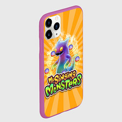 Чехол iPhone 11 Pro матовый My Singing Monsters Вужас, цвет: 3D-фиолетовый — фото 2