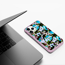Чехол iPhone 11 Pro матовый Абстрактный узор Пятна краски, цвет: 3D-розовый — фото 2