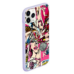 Чехол iPhone 11 Pro матовый Twisted pop atr pattern, цвет: 3D-светло-сиреневый — фото 2