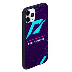 Чехол iPhone 11 Pro матовый Символ Need for Speed в неоновых цветах на темном, цвет: 3D-черный — фото 2