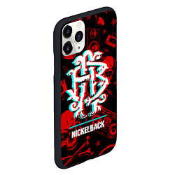 Чехол iPhone 11 Pro матовый Nickelback Rock Glitch, цвет: 3D-черный — фото 2