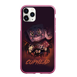 Чехол iPhone 11 Pro матовый Cuphead - Король кости, цвет: 3D-малиновый