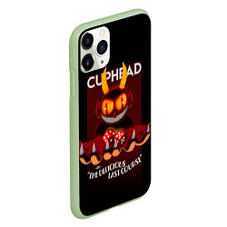 Чехол iPhone 11 Pro матовый Дьявол Cuphead, цвет: 3D-салатовый — фото 2