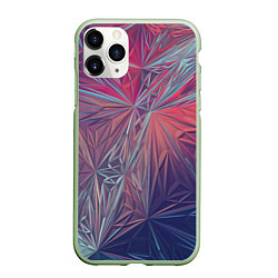 Чехол iPhone 11 Pro матовый Абстрактные Многоугольные Кристаллы, цвет: 3D-салатовый