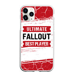 Чехол iPhone 11 Pro матовый Fallout: красные таблички Best Player и Ultimate, цвет: 3D-белый