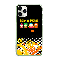 Чехол iPhone 11 Pro матовый Южный Парк - абстракция, цвет: 3D-салатовый