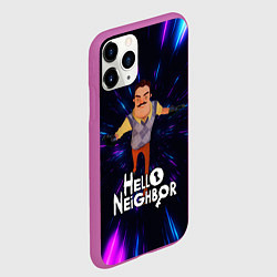 Чехол iPhone 11 Pro матовый Hello Neighbor Привет сосед Бегущий сосед, цвет: 3D-фиолетовый — фото 2