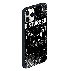 Чехол iPhone 11 Pro матовый Группа Disturbed и Рок Кот, цвет: 3D-черный — фото 2