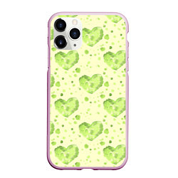 Чехол iPhone 11 Pro матовый Сердце листвы, цвет: 3D-розовый