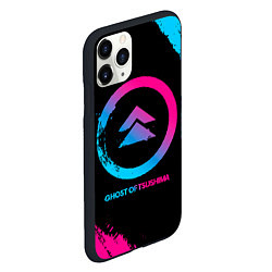 Чехол iPhone 11 Pro матовый Ghost of Tsushima Neon Gradient, цвет: 3D-черный — фото 2