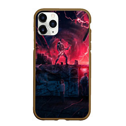 Чехол iPhone 11 Pro матовый Очень странные дела 4: Vecna season, цвет: 3D-коричневый