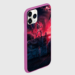 Чехол iPhone 11 Pro матовый Очень странные дела 4: Vecna season, цвет: 3D-фиолетовый — фото 2