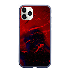 Чехол iPhone 11 Pro матовый Абстрактная краски и фигура - Красный, цвет: 3D-серый
