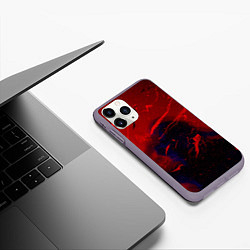 Чехол iPhone 11 Pro матовый Абстрактная краски и фигура - Красный, цвет: 3D-серый — фото 2