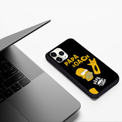 Чехол iPhone 11 Pro матовый Papa Roach, Гомер Симпсон, цвет: 3D-черный — фото 2