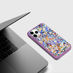 Чехол iPhone 11 Pro матовый Летний красочный паттерн, цвет: 3D-фиолетовый — фото 2