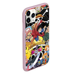 Чехол iPhone 11 Pro матовый One Pieceгерои, цвет: 3D-розовый — фото 2