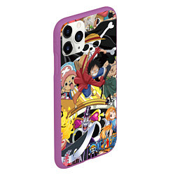 Чехол iPhone 11 Pro матовый One Pieceгерои, цвет: 3D-фиолетовый — фото 2