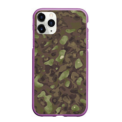 Чехол iPhone 11 Pro матовый Камуфляж Multicam, цвет: 3D-фиолетовый