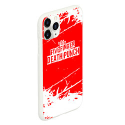 Чехол iPhone 11 Pro матовый Five Finger Death Punch - metal, цвет: 3D-белый — фото 2