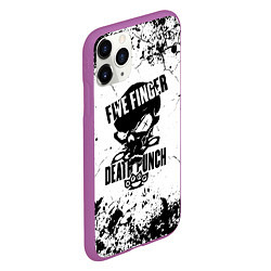 Чехол iPhone 11 Pro матовый Five Finger Death Punch - мелкие трещины, цвет: 3D-фиолетовый — фото 2