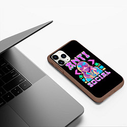 Чехол iPhone 11 Pro матовый Anti Social Антисоциальный, цвет: 3D-коричневый — фото 2