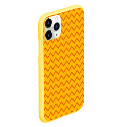 Чехол iPhone 11 Pro матовый Оранжевые линии зиг-заги, цвет: 3D-желтый — фото 2