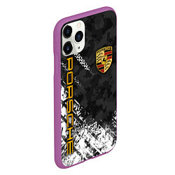 Чехол iPhone 11 Pro матовый PORSCHE : КАМУФЛЯЖ И СЛЕД ПРОТЕКТОРА, цвет: 3D-фиолетовый — фото 2