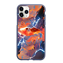 Чехол iPhone 11 Pro матовый Fire thunder, цвет: 3D-серый