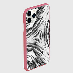 Чехол iPhone 11 Pro матовый Черно-белый абстрактный узор Трио, цвет: 3D-малиновый — фото 2