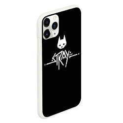 Чехол iPhone 11 Pro матовый Stray night cat, цвет: 3D-белый — фото 2