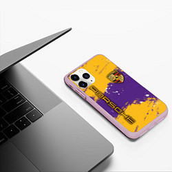 Чехол iPhone 11 Pro матовый PORSCHE- LAKERS COLORS, цвет: 3D-розовый — фото 2